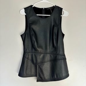 BCBG Max Azria faux leather sexy "Tori" peplum vest/tank (Black size M)